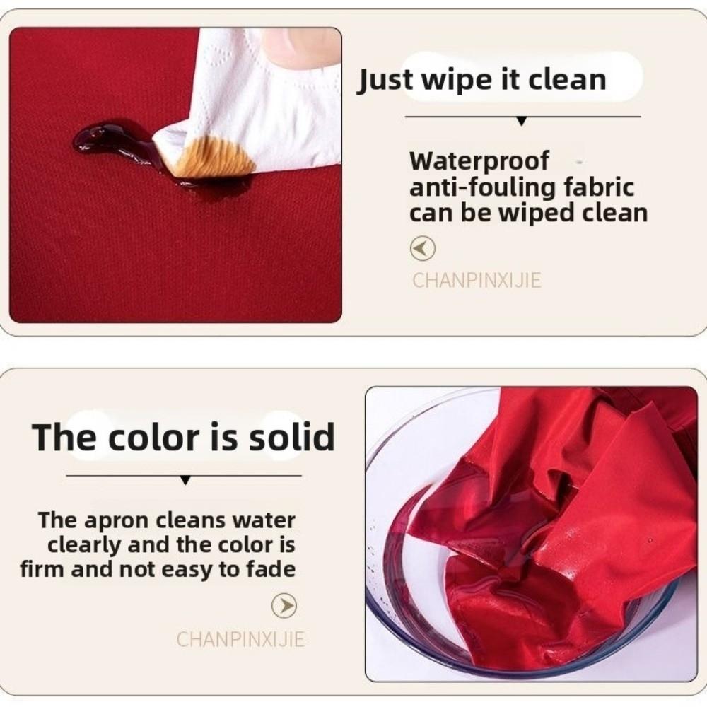 Large Pockets Cooking Apron Waterproof Baking Aprons New Working Clothes  for Catering Work