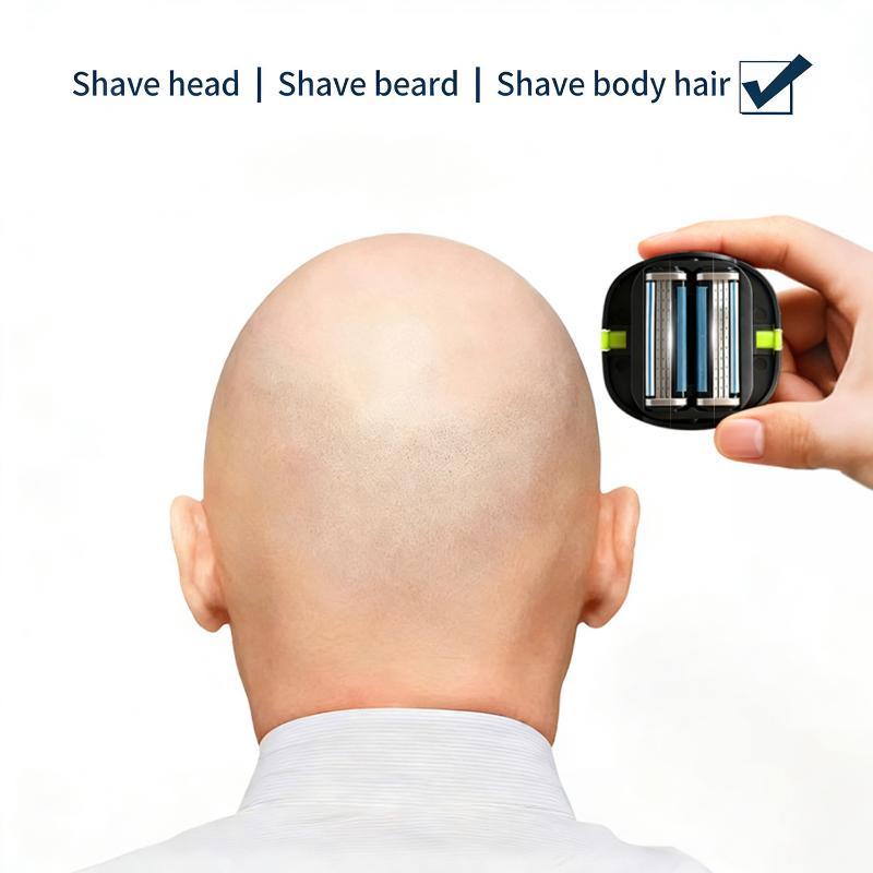 Men'S Convenient Multi-Blade Shaver Effortless Bald Head & Body Hair Grooming For Unisex Washable Shave Clean In One Strok