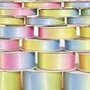 Okay 100% Polyester Dark Pastel Rainbow Satin Ribbon 9mm to 50mm Single Face Iridescent for Crafts
