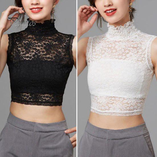 Breathable Fake Collar Turtleneck Hollow Out Flower Embroidery Detachable Shirt Design Clothing False Accessories Lady Lace for Daily Life Decoration