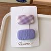 2Pcs/set Macaron Fabric Plaid Hair Clip Solid Color Square Cotton Filling Hairpin Children's Side Bangs Clip Girls Hair Accessories