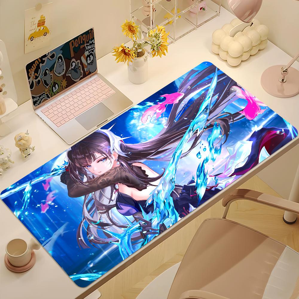 Hysilens Honkai Star Rail Mouse Pad Desk Mat Large Nonslip Antifray Keyboard Ergonomic Office Rubber PC Home Custom