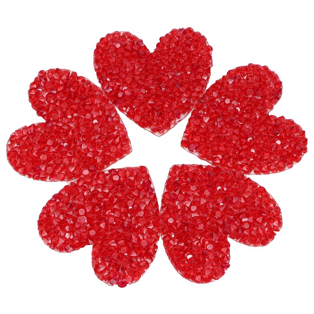 10PCS Hrt Shaped Rhinestones Applique 4cm Hot Fix Rhinestones Clothing Accessories Shoes Decoration
