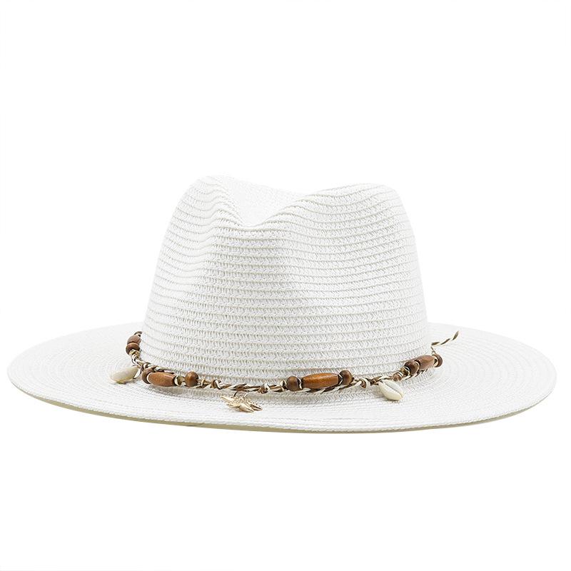 Summer New Fashion Casual Panama Straw Hat Outdoor Beach Visor Women's Sun Hat
