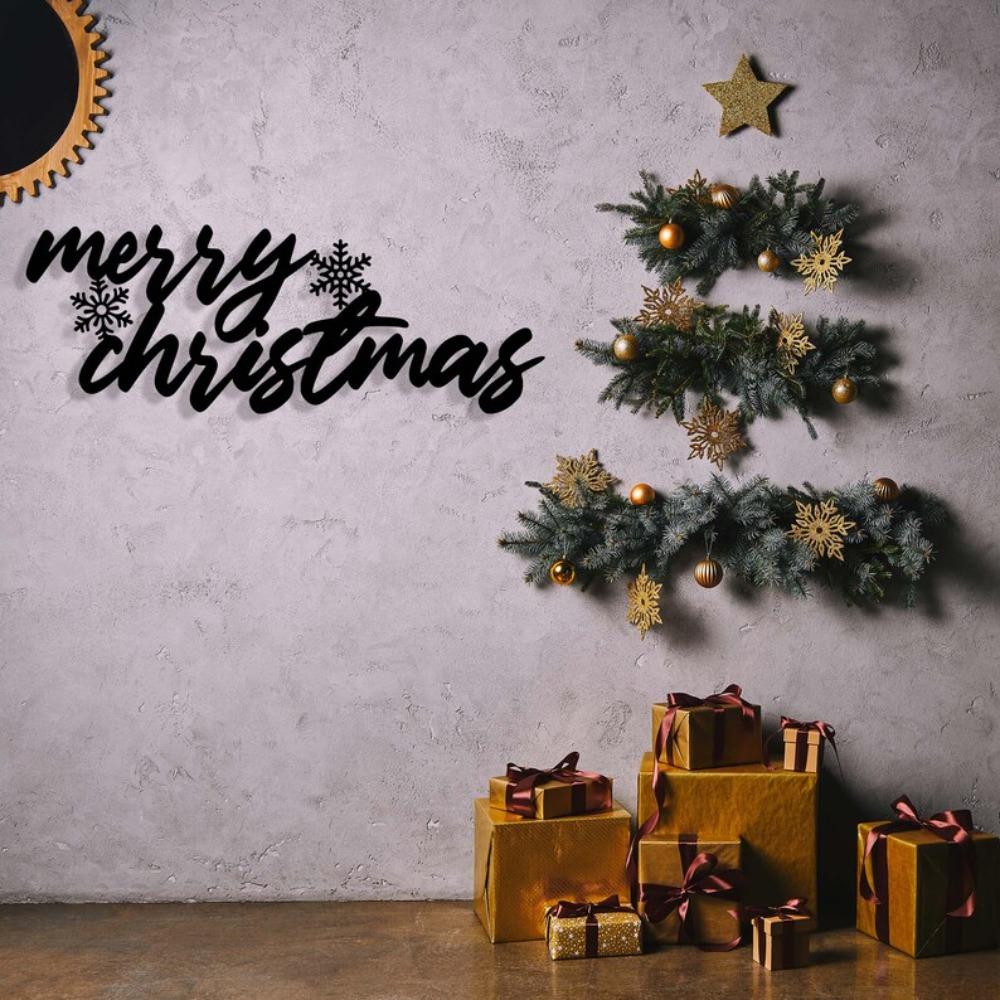 3D Merry Christmas Metal Wall Art Home Decor
