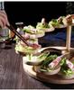 Artistic Wooden Tiered Platter for Sushi, Barbecue, and Hot Pot - Creative Restaurant Tableware Dish Plates