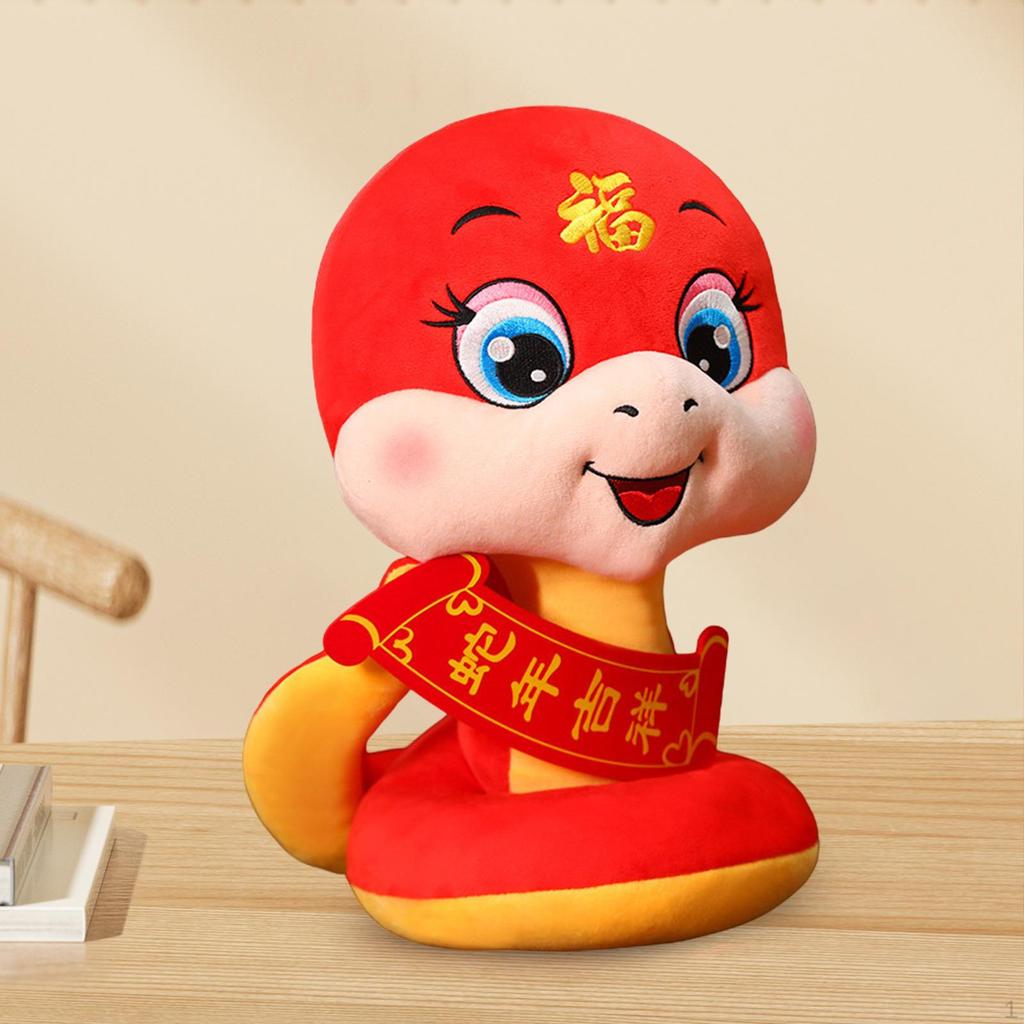 Plush Toy Snake Doll, Creative Blessing Souvenir Cloth Soft Stuffed for Chinese