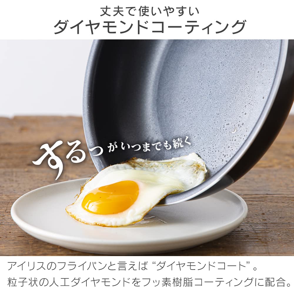 IRIS OHYAMA (IRIS) Frying Pan Set, Black, 26cm, 4-Piece Set, TF-SE4