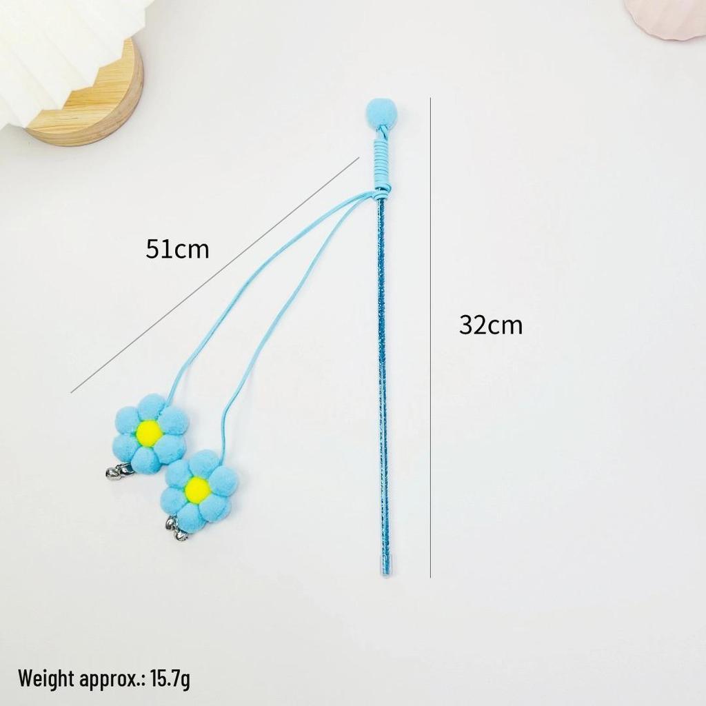 Little Monster Fairy Cat Teaser Toy - Bite-Resistant Long Handle Monster Flower Stick
