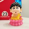 Lotus Buddha Crayon Shin-chan Figurine: Trendy Anime Car Ornament & Desktop Doll Gift.