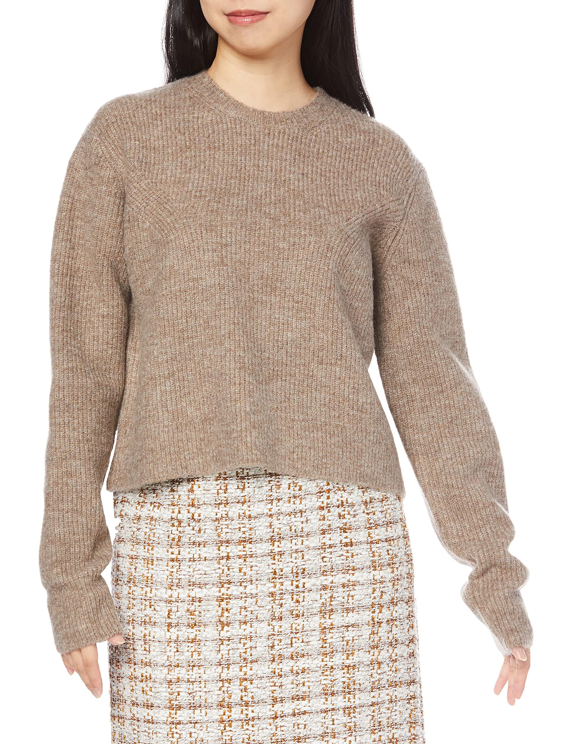 

Mira Owen Короткий вязаный дизайн Вязаный пуловер в рубчик 09WNT214018 BEG 1 Женский