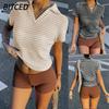 Women's Fashion Casual Short Sleeve V Neck Blouses & Shirts International Design