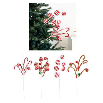 Weihnachtsbaumstecker mit gewellten Stielen Festival Weihnachtsbaum Gewellte Stiele Plüschstecker Für Zuhause Büro Basteldekoration