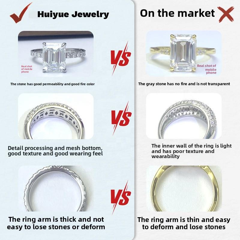 Wholesale 925 Silver 1 Carat Moissanite Ring Women Engagement Designer Jewelry Fine Fashion Wedding Simple Design Rings