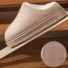 Couple Thick Sole Slippers, Memory Foam Insole, Warm Fabric Lining, Stitched Upper Design, Non-slip EVA Sole, Easy To Put On And Take Off Home Shoes