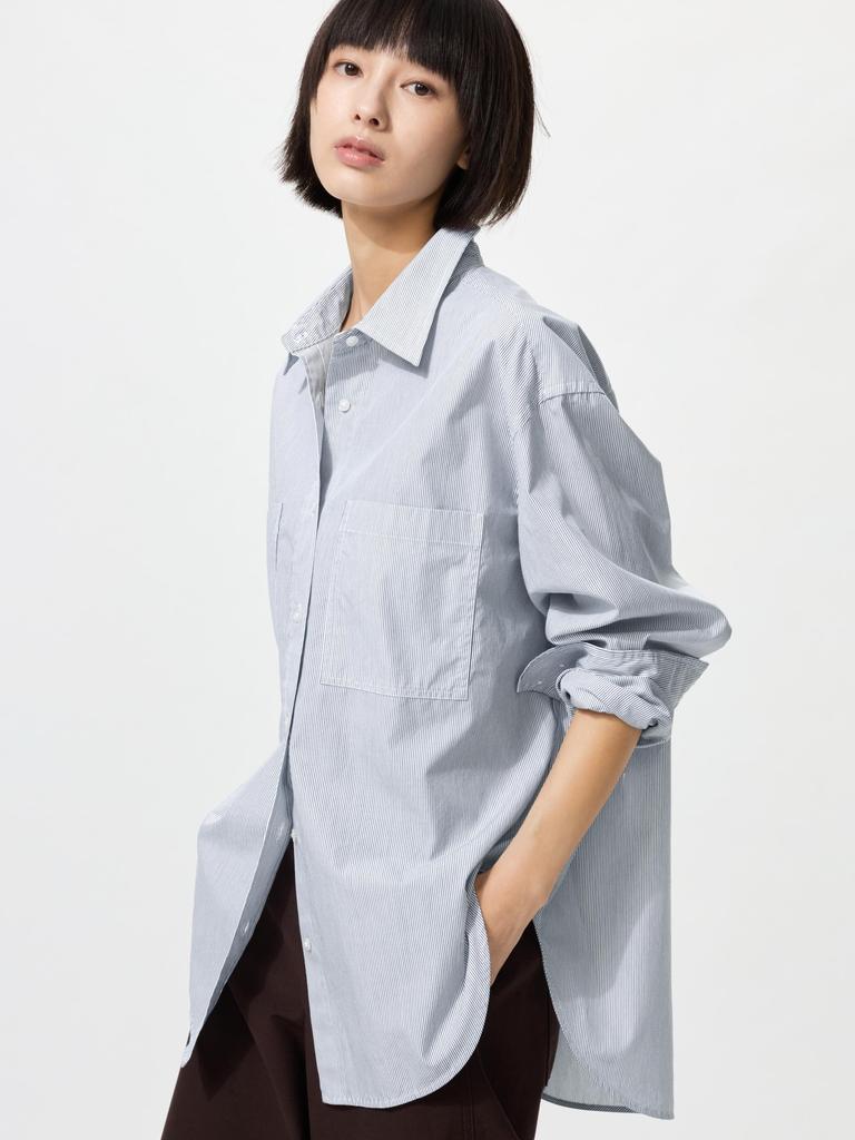 Uniqlo Cotton Oversized Shirt  Long Sleeve 