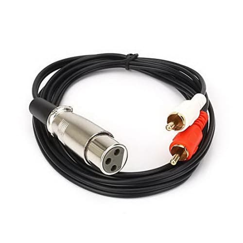 AKNPMHT XLR to RCA Y Splitter Cable, 1 XLR Female to 2 RCA Male Stereo Plug Adapter Cable, Stereo Audio Extension Cord, 1.5m