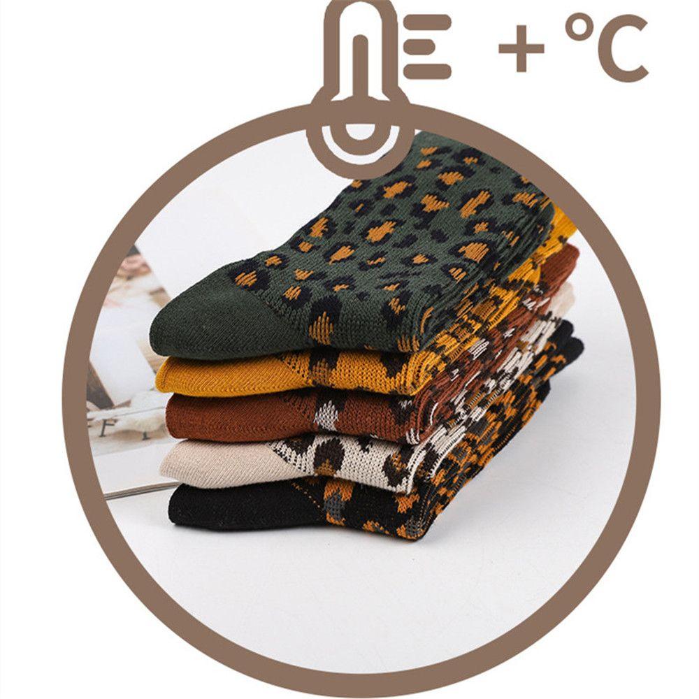 Cotton Retro Comfortable British Style Harajuku Leopard Print Women Socks Skateboard Socks