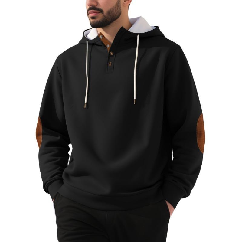Casual Long Sleeve Hooded Pullover Solid Thick Men S Sweatshirt