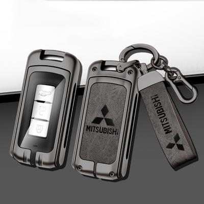 Leather Car Key Case Cover Keyless Shell for Outlander Lancer Eclipse Mirage Xpander ASX Pajero Eclipse Cross Montero