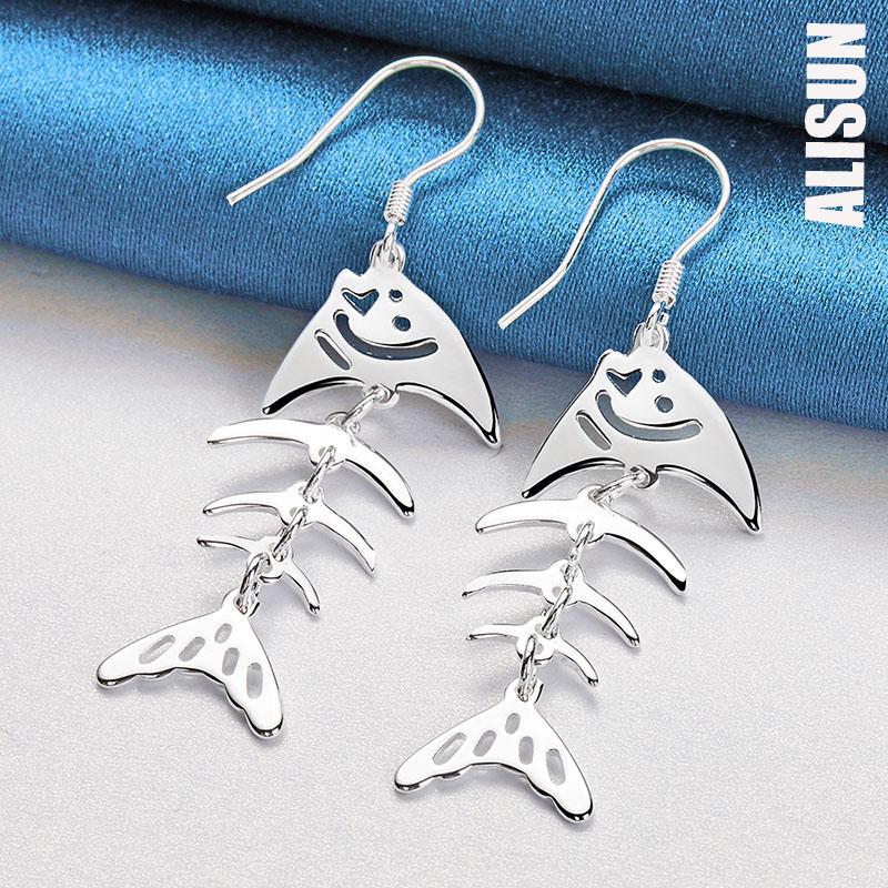 Piercingové náušnice z ryzího stříbra 925 s motivem rybí kosti, módní svatební šperky