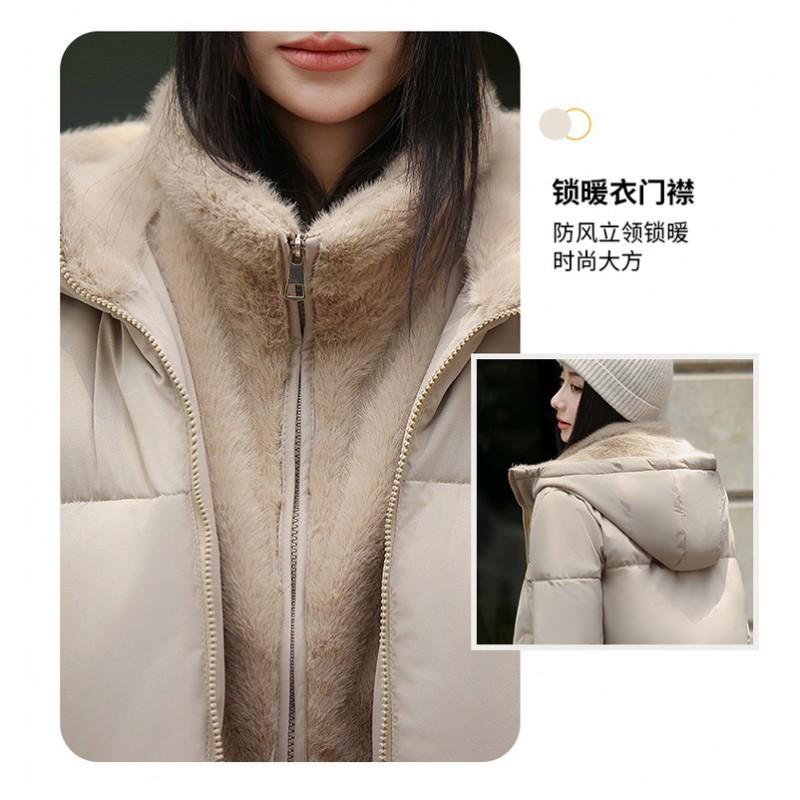 Womens Short Puffer Jacket 2026 Winter Hooded Cotton-Padded Coat Korean Style Casual Warm Outerwear