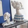 Nordic Resin Girl Figurine Home Decor for Living Room TV Cabinet Decoration