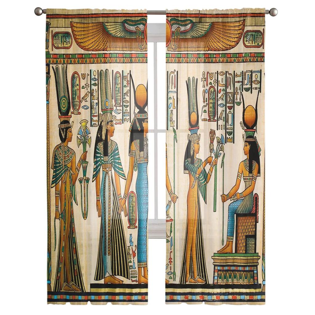 Woman Mural Window Curtains for Living Room Kitchen Door Curtain Sheer Curtains for Bedroom