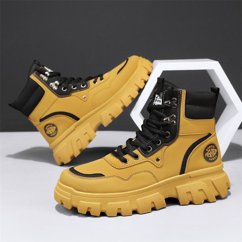 Cotton shoes men's winter velvet thickened new warm high-top shoes fashionable versatile casual tooling shoes