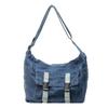 Borsa in Denim Grande Capacità Borsa a Tracolla da Donna Borsa Messenger da Studente Borsa Tote