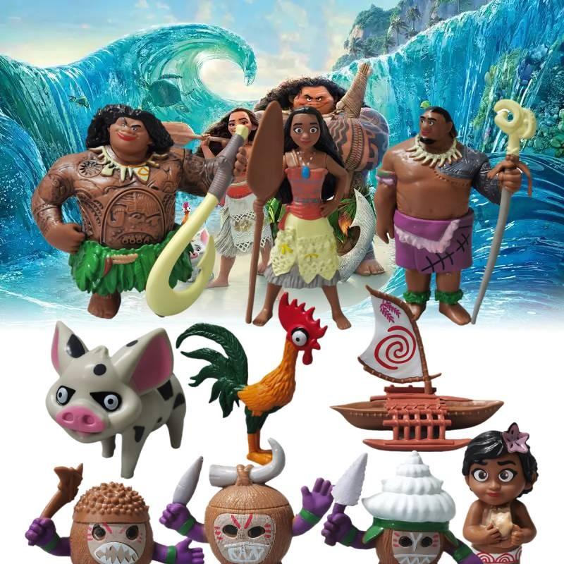 Figurine Moana 10pcs Anime Statuary Cake Ornament Christmas Gifts Garnish Toys