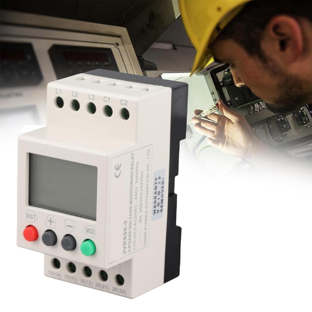3 Phase Voltage Monitoring Sequence Relay JVR800-2 Voltage Relay Under Over Voltage Protector