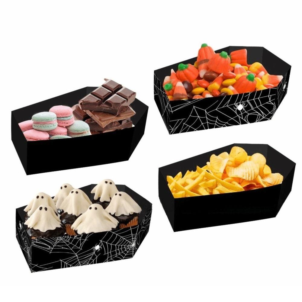 DIY Halloween Food Trays Paper Halloween Popcorn Boxes Food Serving Snack Tray  Trick-or-Treat