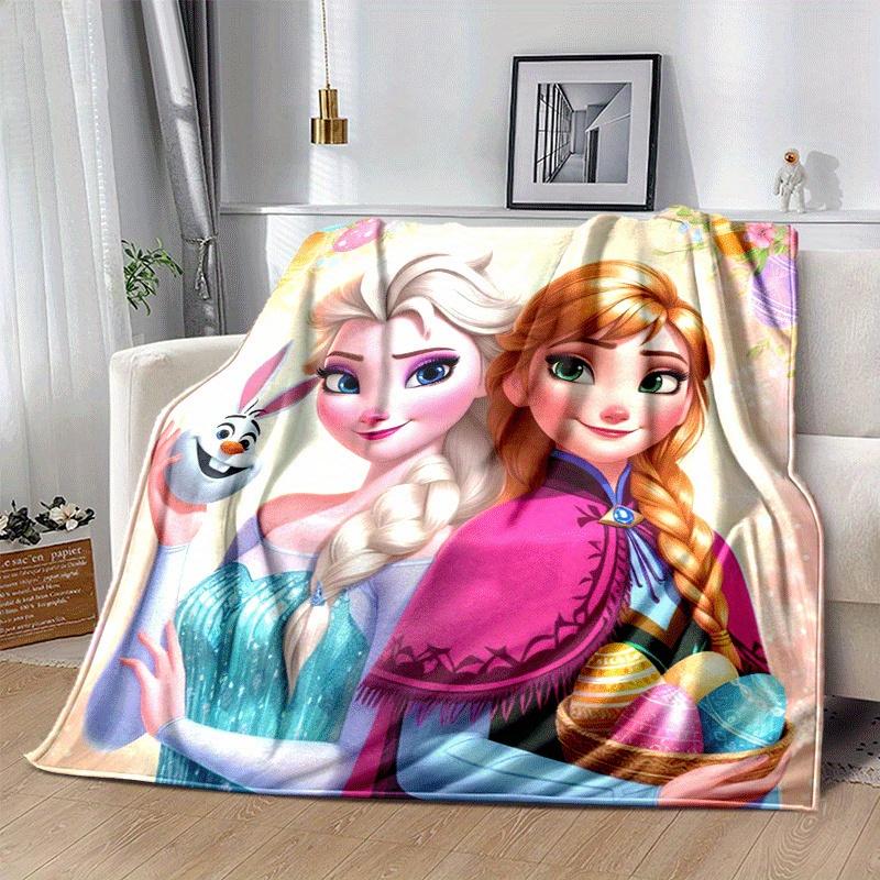 1pc Frozen Printing Blanket - Soft, All-Season Throw for Living Room, Bedroom,Personalized Gift with Adorable Cartoon Design