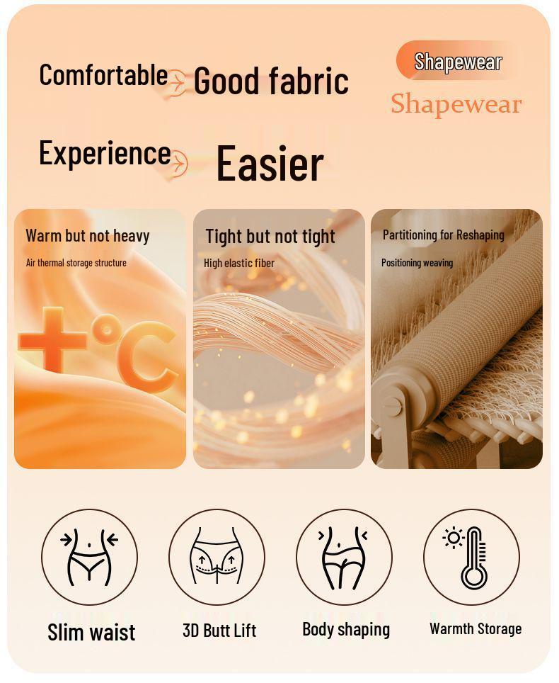 Women's Autumn Warm Clothing Set: Acrylic Heat-Generating Seamless Slimming Underwear and Pants for Body Shaping.