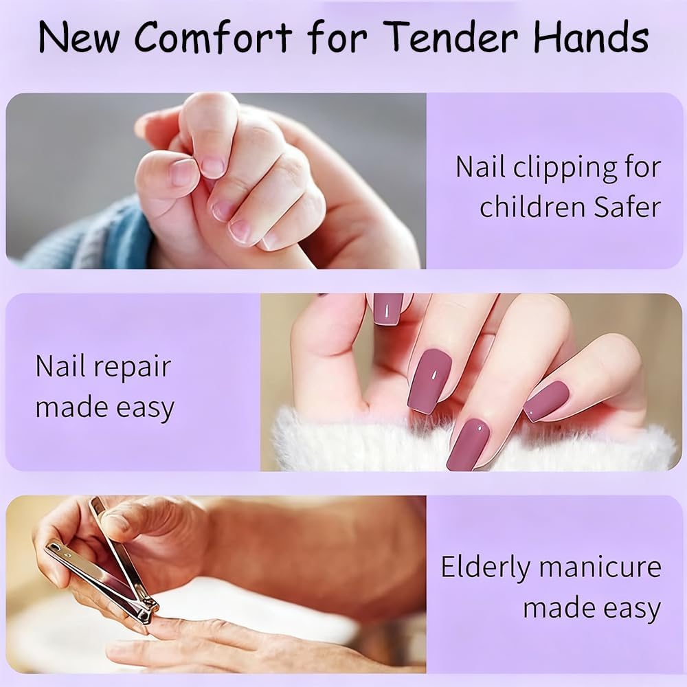 Easy Clip Nail Clippers Upgraded 3 In 1 Electric Smart Polishing Automatic Nail Clippers with Led Light & Nail Scraps Storage