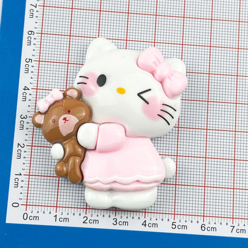 Cartoon KT Cat Resin Accessories: DIY Magnet Keychain, Phone Case, Pendant & Luggage Decoration