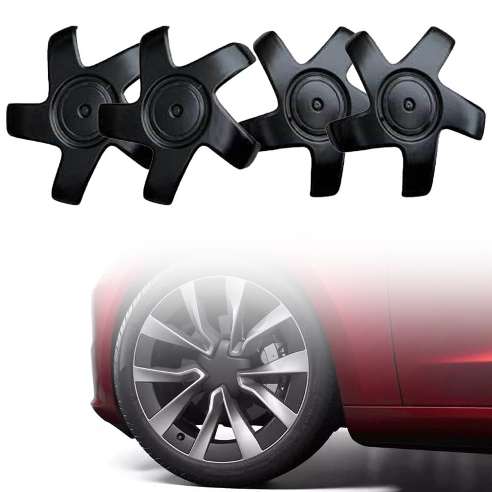 4PCS Black Wheel Hub Cover For Tesla For Model 3 2017 To 2024 Car Maintenance Wheel Hub Cap 1044234-00-A Car Accessories