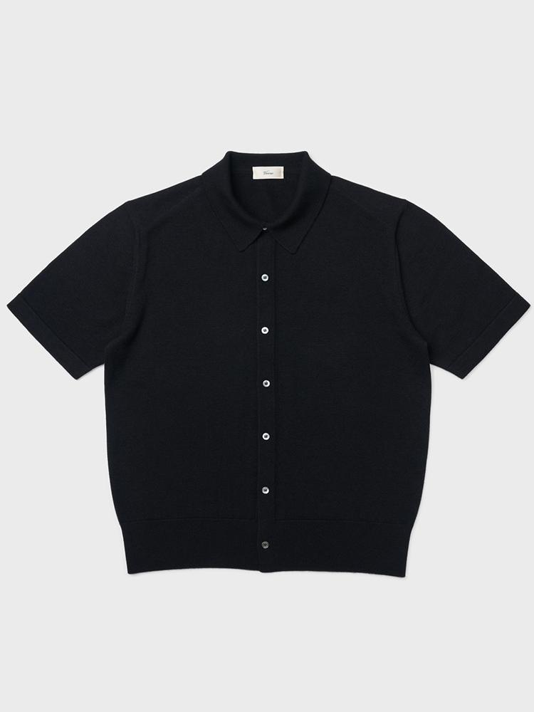 Berno 24Ss Essential Collar Cardigan Black L