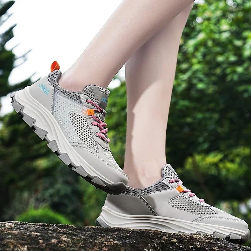 High Quality Outdoor Breathable Walking Shoes Women Summer Slow Shock Casual Sneakers Ladies Comfortable Non-Slip Hiking Shoes
