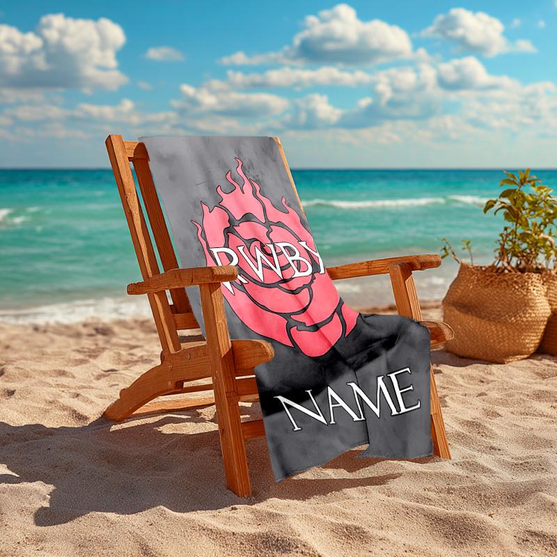 Personalisiertes, maßgeschneidertes Strandtuch mit RWBY Volume-Muster - weich, saugfähig, schnell trocknend, perfekt für Schwimmen, Camping & Baden