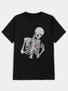 Skeleton Print T-Shirt for  Men's Casual Crew Neck Short-Sleeve  Fashion Summer T-Shirts Tops, Regular and Oversize Tees