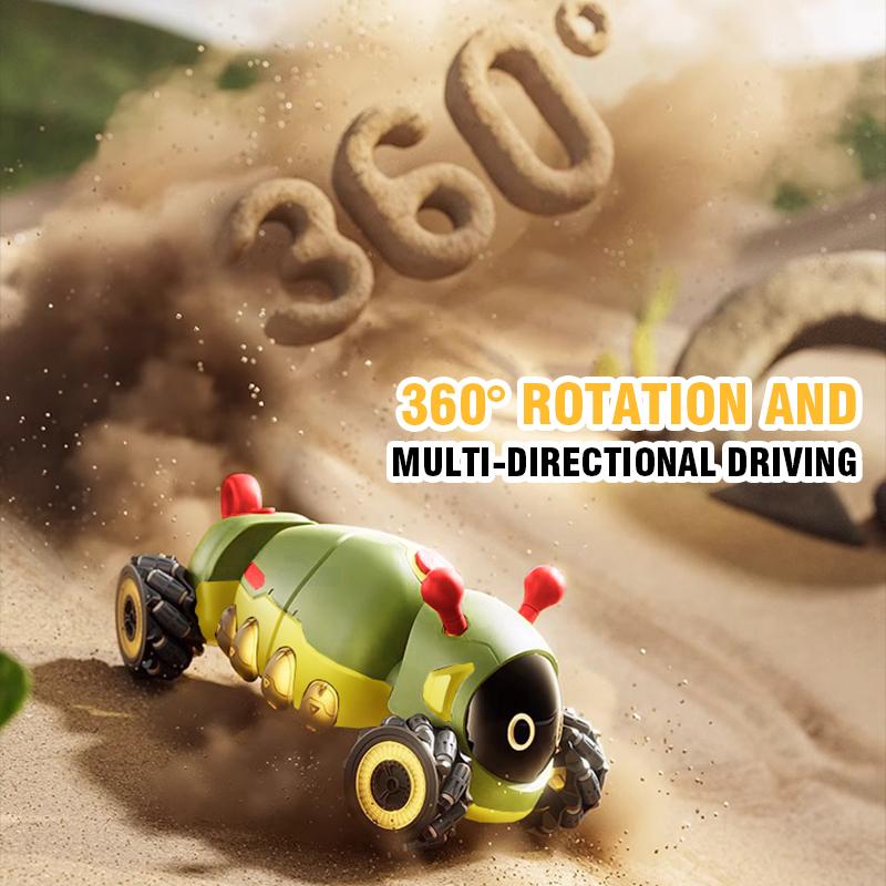 Non-Toxic Intelligent Remote Control Insect 4Wd Rc Stunt Car With Spray Light Radio Controlled Animals Electric Toys For Kids Gifts