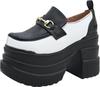 Mocassins plats Yosuke, 4460091, Femme, Noir et Blanc, Tailles 24.0cm-24.5cm [Importation parallèle]
