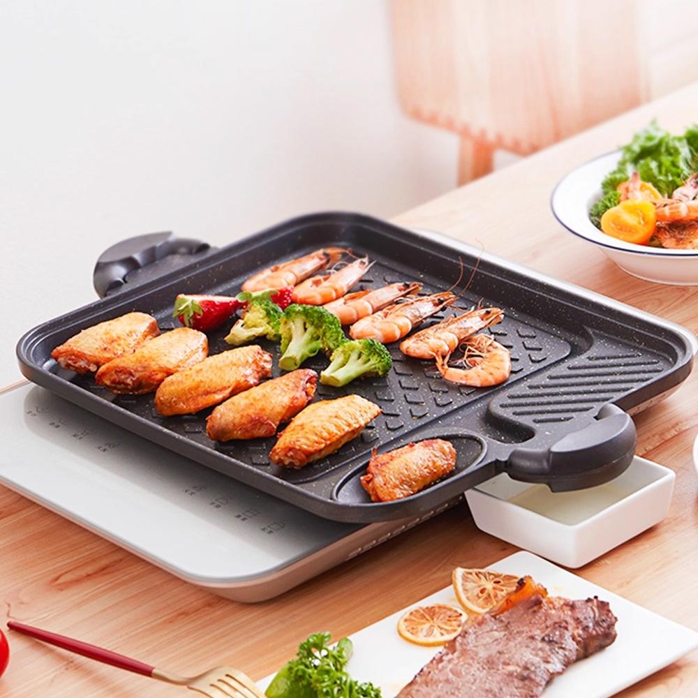 KOSUN Korean Barbecue Grill Pan Smokeless Indoor Outdoor Steak Griddles Non-stick Household Meat Skillet for Gas and Induction