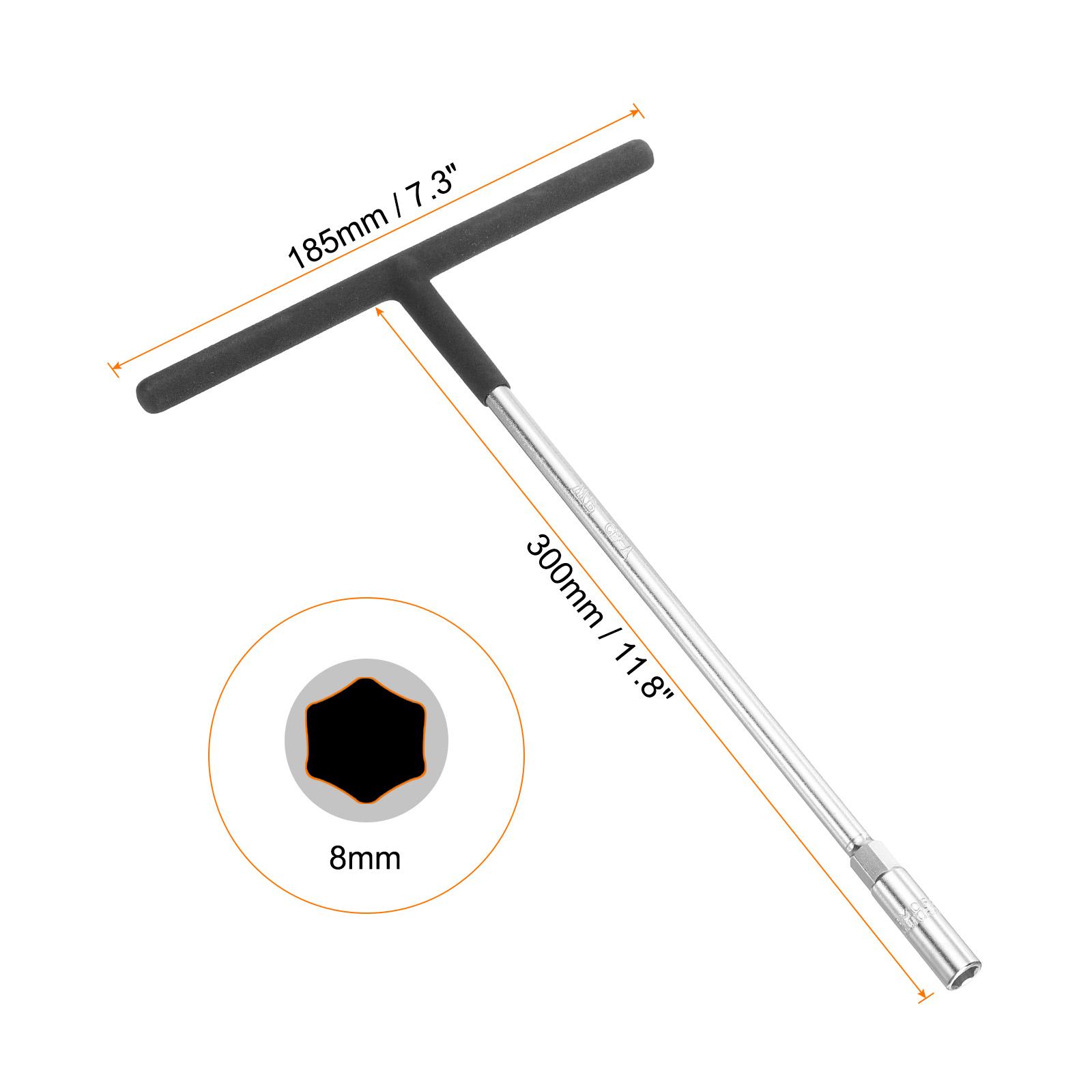 

1/2pcs T-Handle Metric Socket Wrench 8mm-19mm CR-V 6-Point Hex Hexagon T-Shape Spanner for Motorcycle Bicycle Car Repair Tool 1pcs