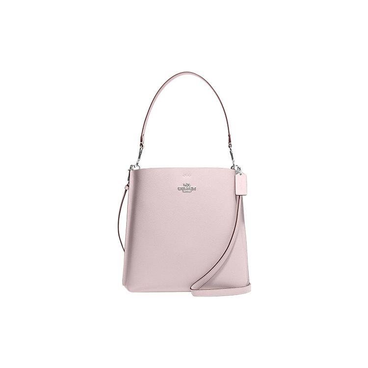 

Coach Mollie Solid Color Buckle Closure Leather Bucket Bag Women handbags Ice-Pink CA214-SVNBA Basic Set (Bag+Dust Bag)