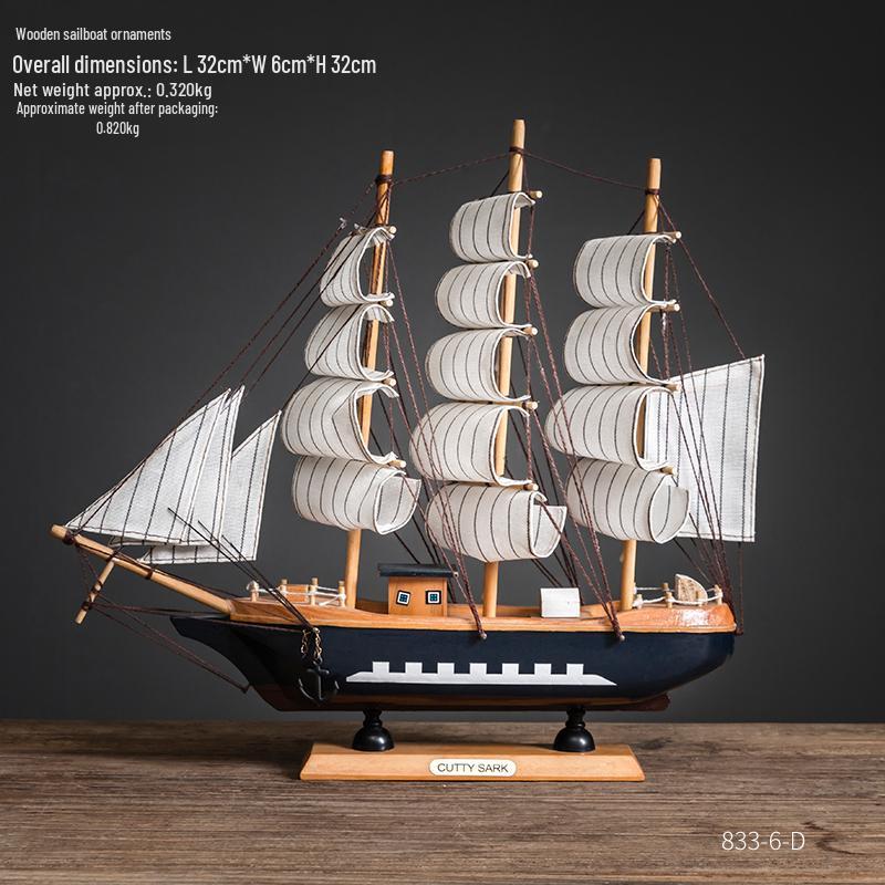 Smooth Sailing Boat Model: Desktop & Bookshelf Ornament for Home Decor
