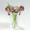 Glass Flower Decor Handmade Glass Flowers Hand-blown Glass Flower Bouquet with Vase Mini Floral Decoration for Home Room