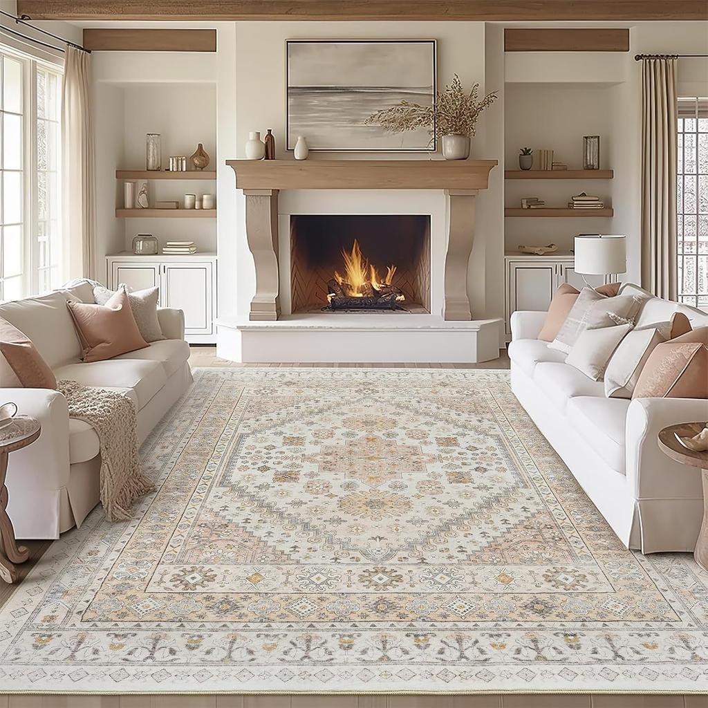 Retro Home Living Room Rug Large Size Non-slip Entrance Door Mats Easy Cleaning Soft Bedroom Carpet Decoration
